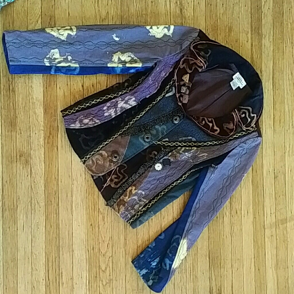 Funky mixed media Sandy Starkman Blazer Jacket